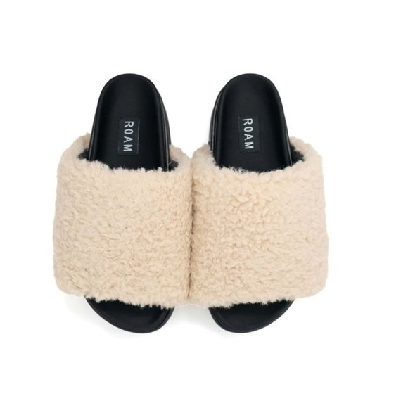 Roam NWT Fuzzy Platform Nudefaux Shearling Sz 37 - Picture 2 of 9